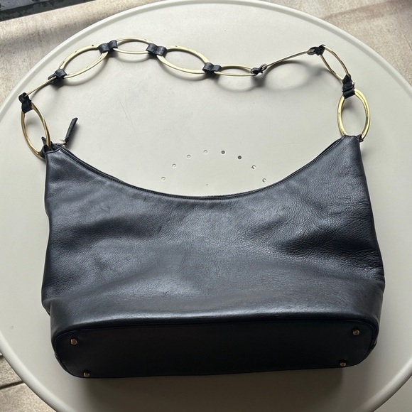 Vintage Gucci Heavy Chain Black Leather Shoulder Bag from Saks Fifth Avenue - Picture 2 of 12
